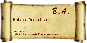 Bahis Aniella névjegykártya